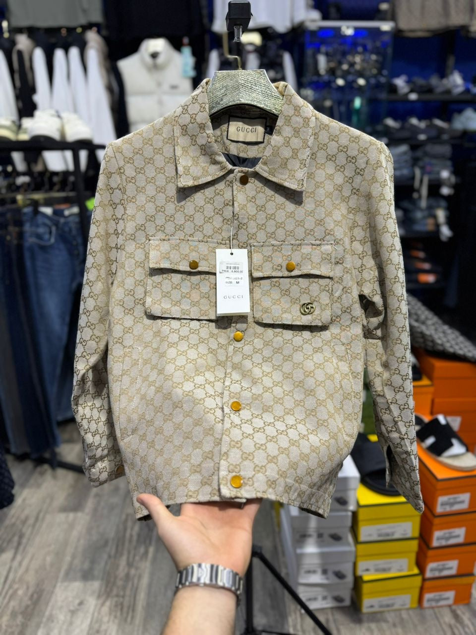 Veste chemise gucci gold