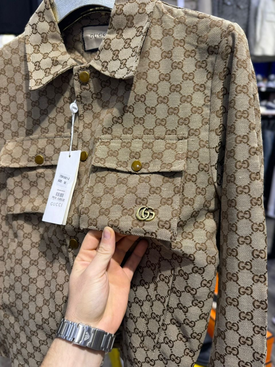 Veste chemise gucci gold