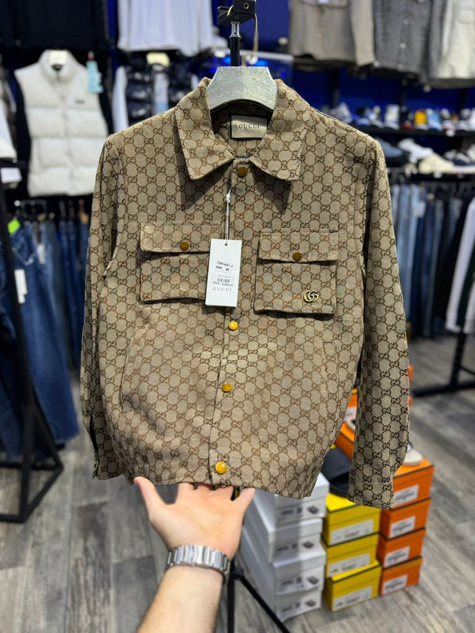 Veste chemise gucci gold